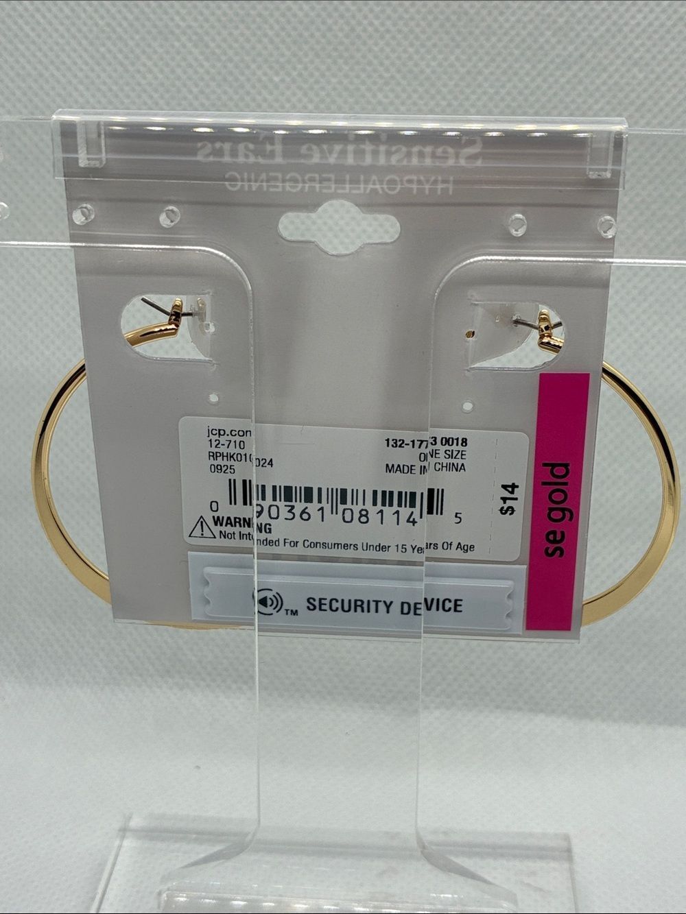 3For$20 Mixit Gold Hoop Earrings - Shiny Metal Finish - Picture 3 of 3